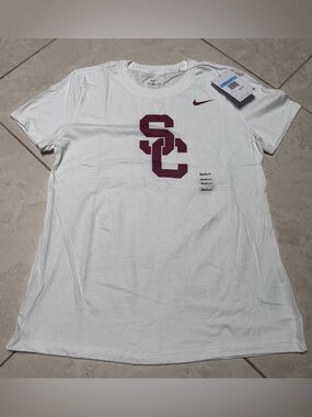 Nike White Short Sleeve Tee with Maroon USC Logo